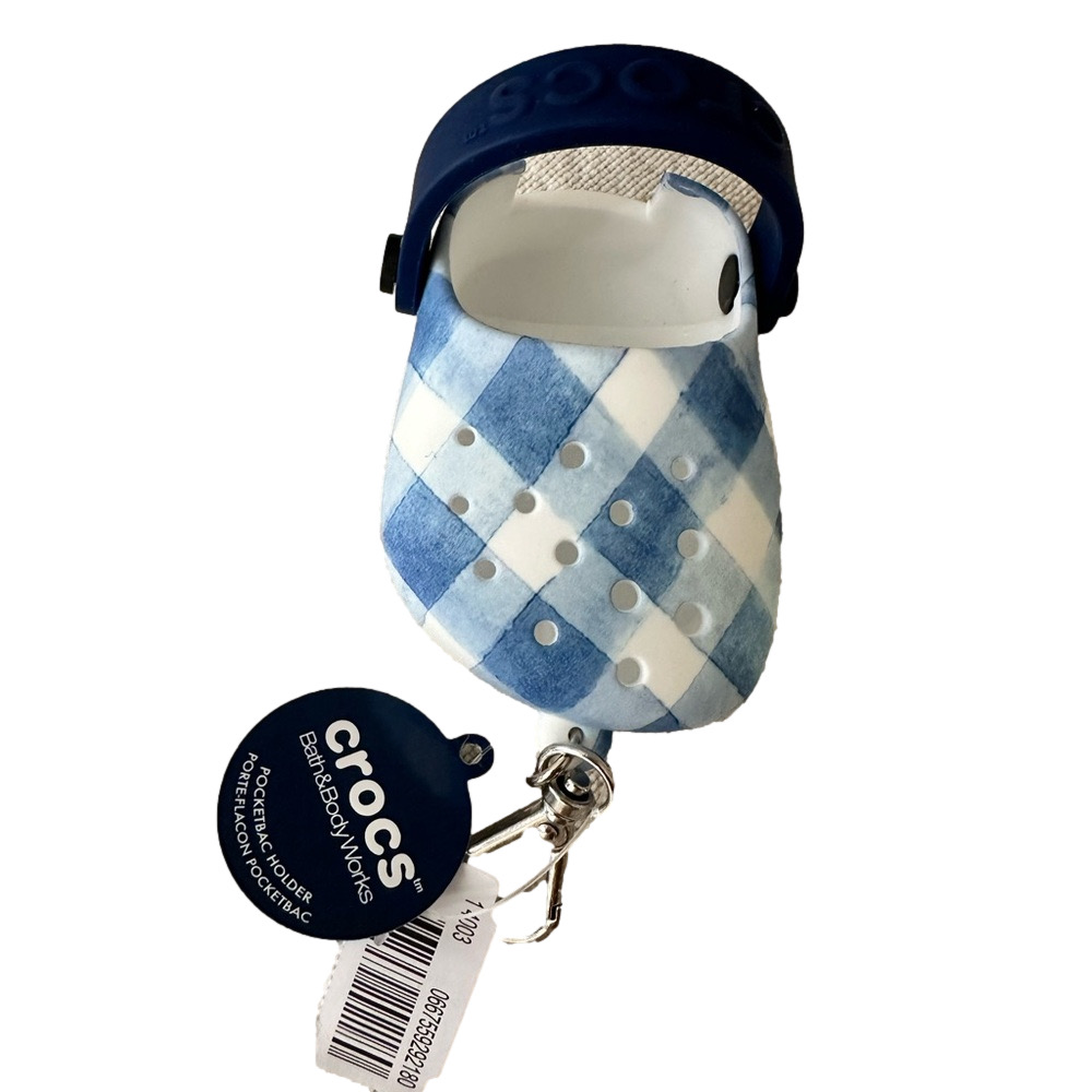 - New Bath and Body Works GINGHAM CROCS pocketbac holder collectible